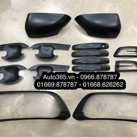TRỌN BỘ ỐP TRANG TRÍ PHỤ KIỆN ĐEN TRƠN CHO FORD RANGER